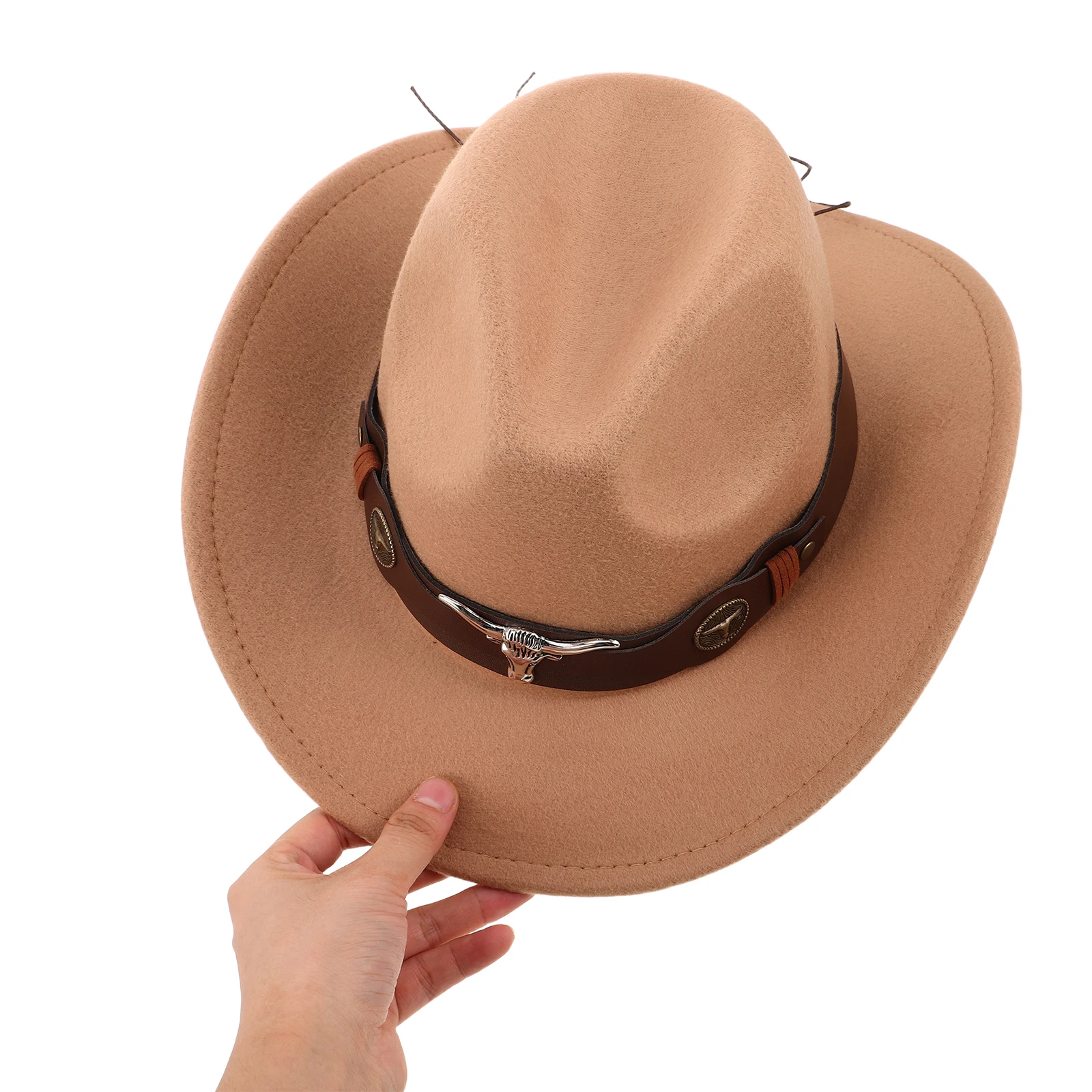 

4 Pcs Western Cowboy Hat Cowgir Western-style Man's Cowgirl Hats for Women Summer Vintage Party