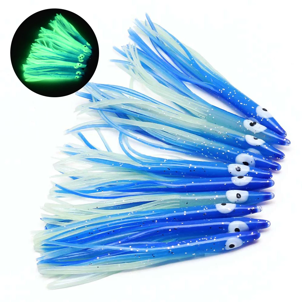 10 stücke leuchtender Tintenfisch-Weich köder, neuer 8cm Tintenfisch rock, kraftvoller, leuchtender, gefälschter Köder, Seefischerei zubehör, Tintenfisch-Jig-Weich köder – Detail 7