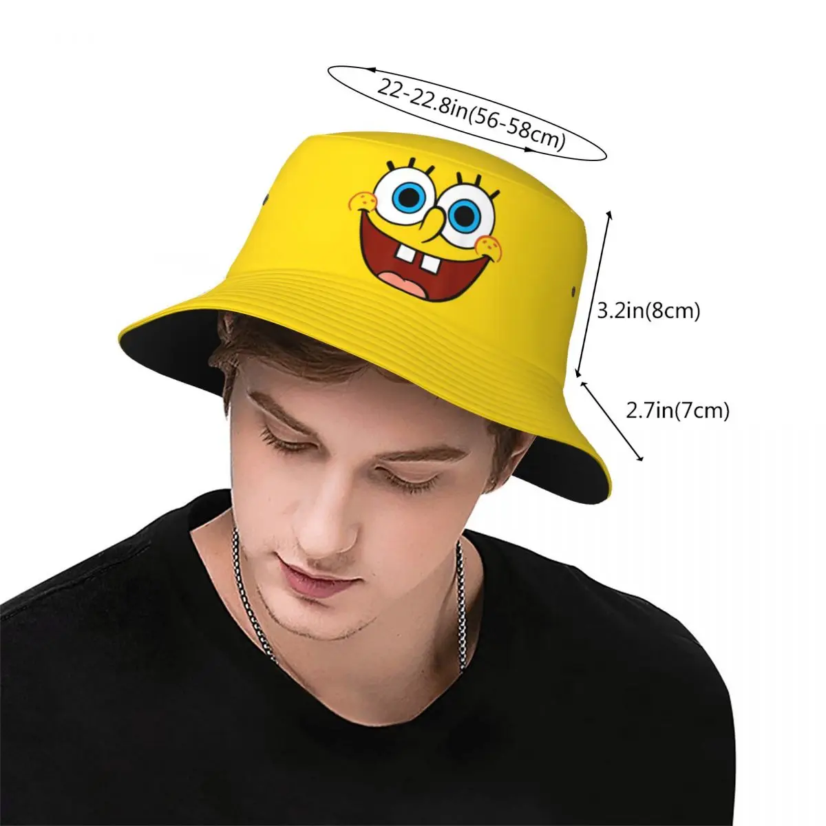 Autumn Panama Hat Spongebobed SquarePants Large Smiling Face for Men Women Fisherman Caps New Cotton Bucket Hats Fisherman Hat