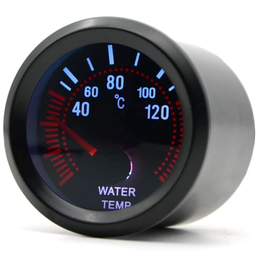 2\'\' 52mm Universal Smoke Lens Water Temp Temperature Gauge 40-120C LED With Water Temp Sensor Car Gauge