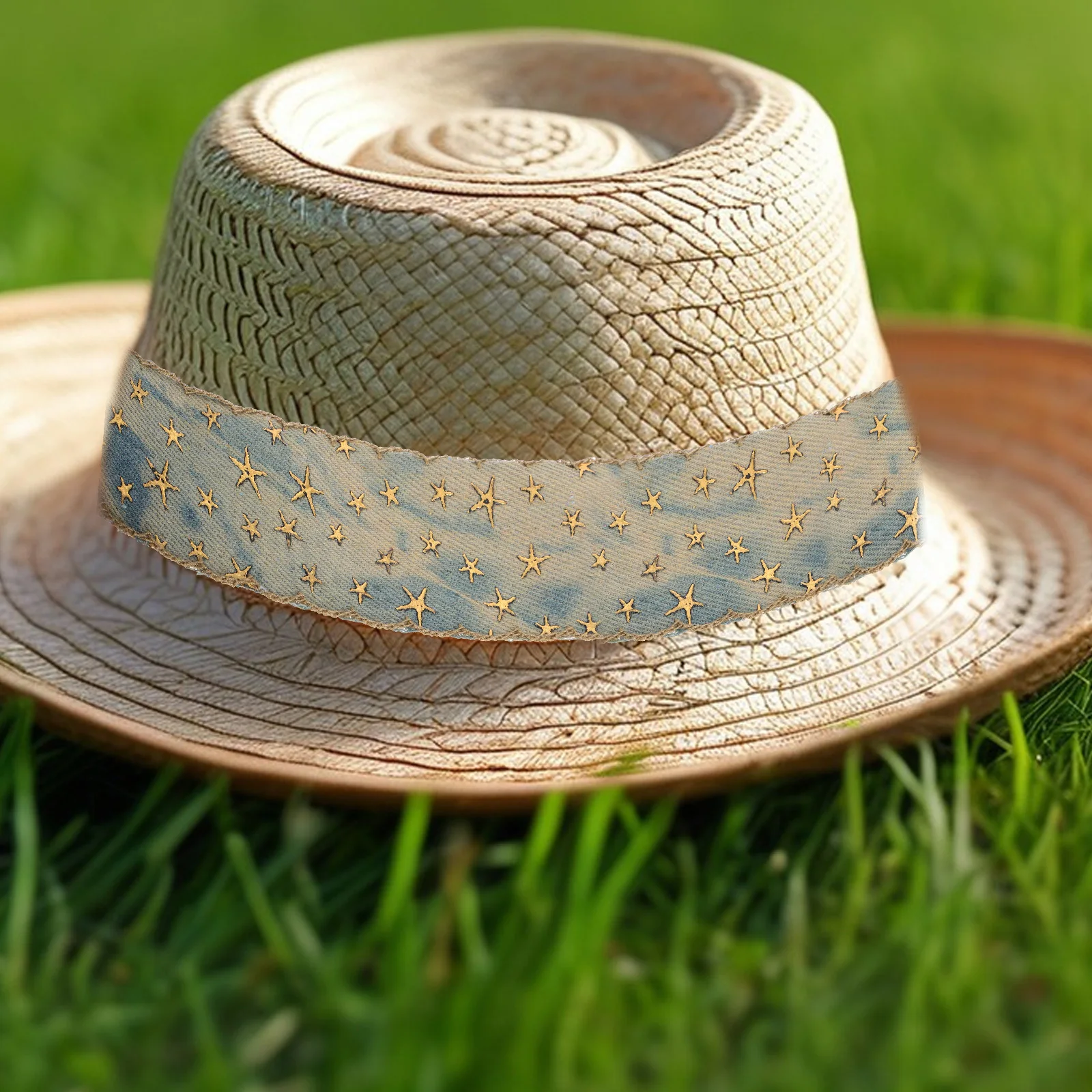 

1 Roll Vintage Polyester Star Ribbon For Diy Crafts Hair Bow Making Sewing Trim Clothes Embellishment Grosgrain Ribbon Cuttable