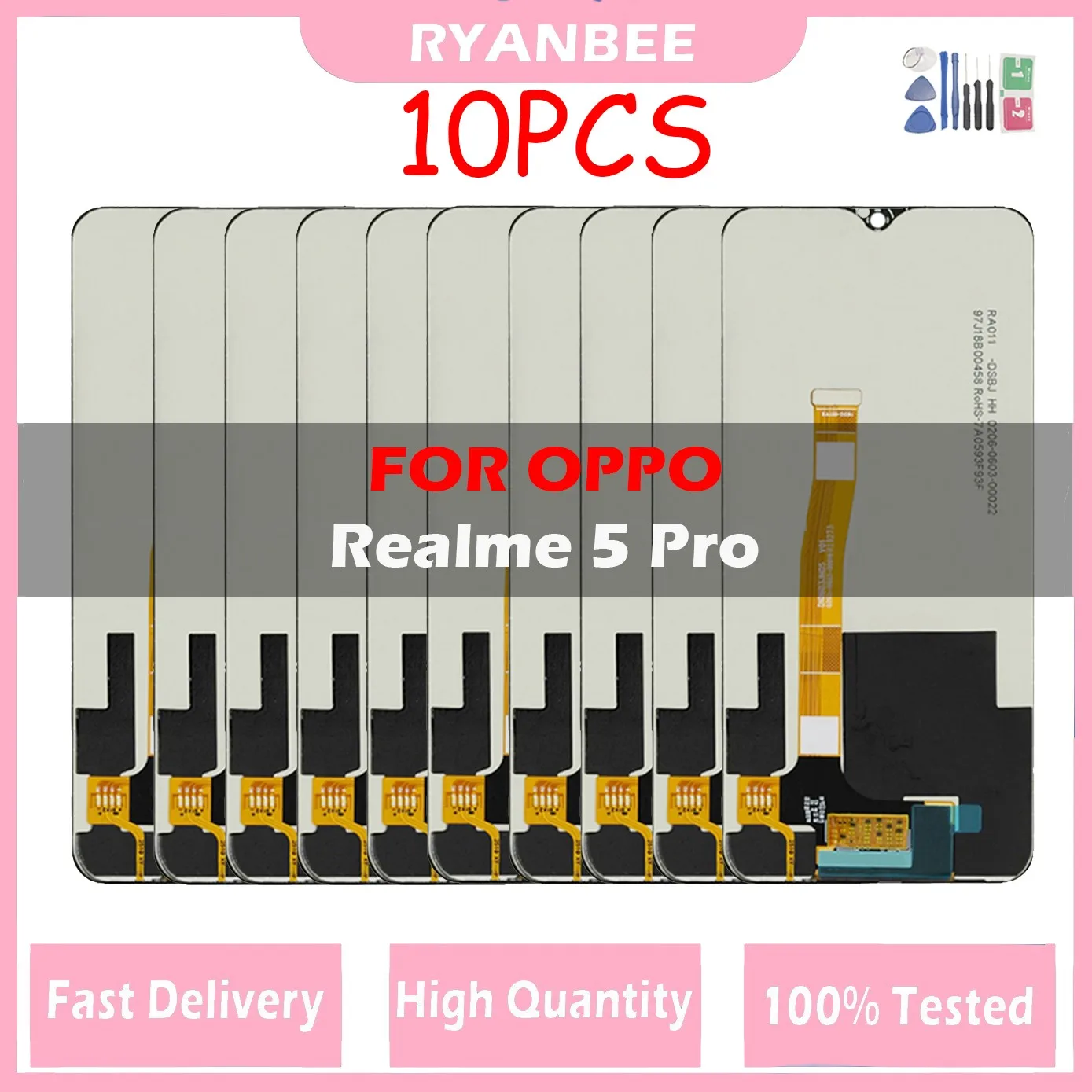 

10Pcs/Lot New LCD For OPPO Realme 5 Pro LCD Sisplay Touch Panel Screen Sensor Assembly For Realme 5 Pro RMX1971 Display Screen