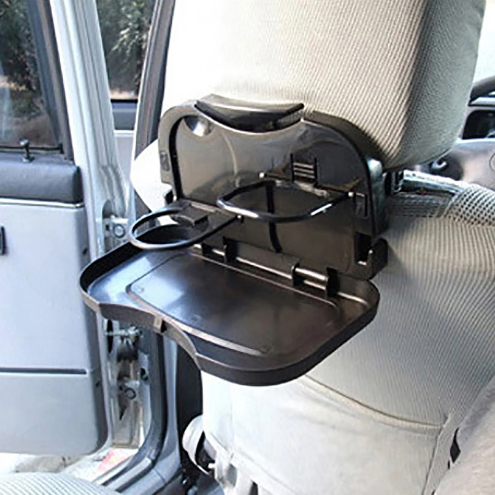 

2Pcs Car Holder Foldable Tray Black Abs Multifunctional Backseat Car Folding Table Food Drink Tray Dining Table Storage Solution