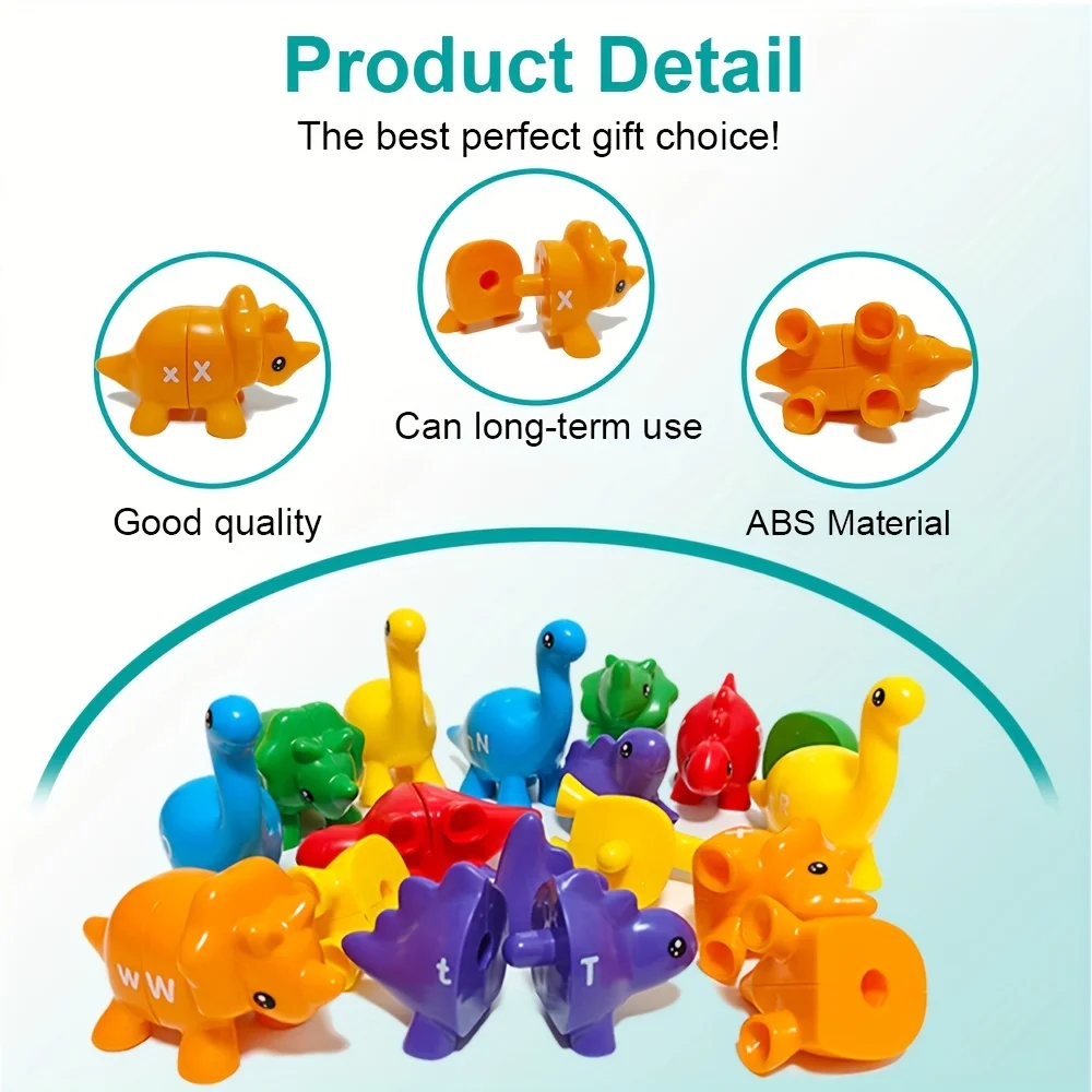 공룡 매칭 게임 장난감, 알파벳 매칭, 숫자 매칭, 몬테소리 장난감, 색상 학습, 숫자 글자 장난감