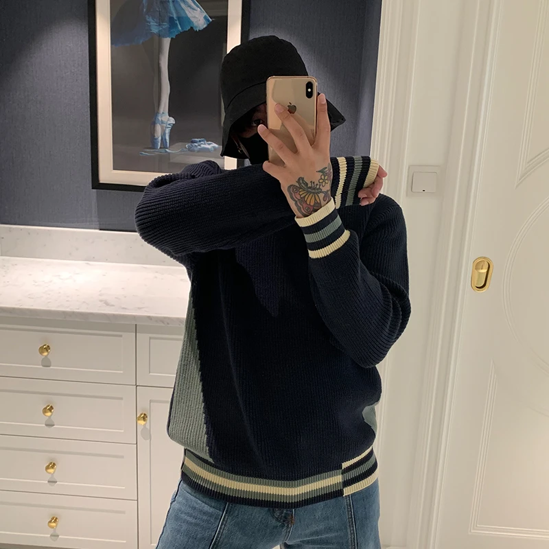 

2022 пуловер, мужские вязаные пуловеры, свитер, модные высококачественные зимние облегающие свитера, Мужская трикотажная одежда, повседневная стильная одежда L148