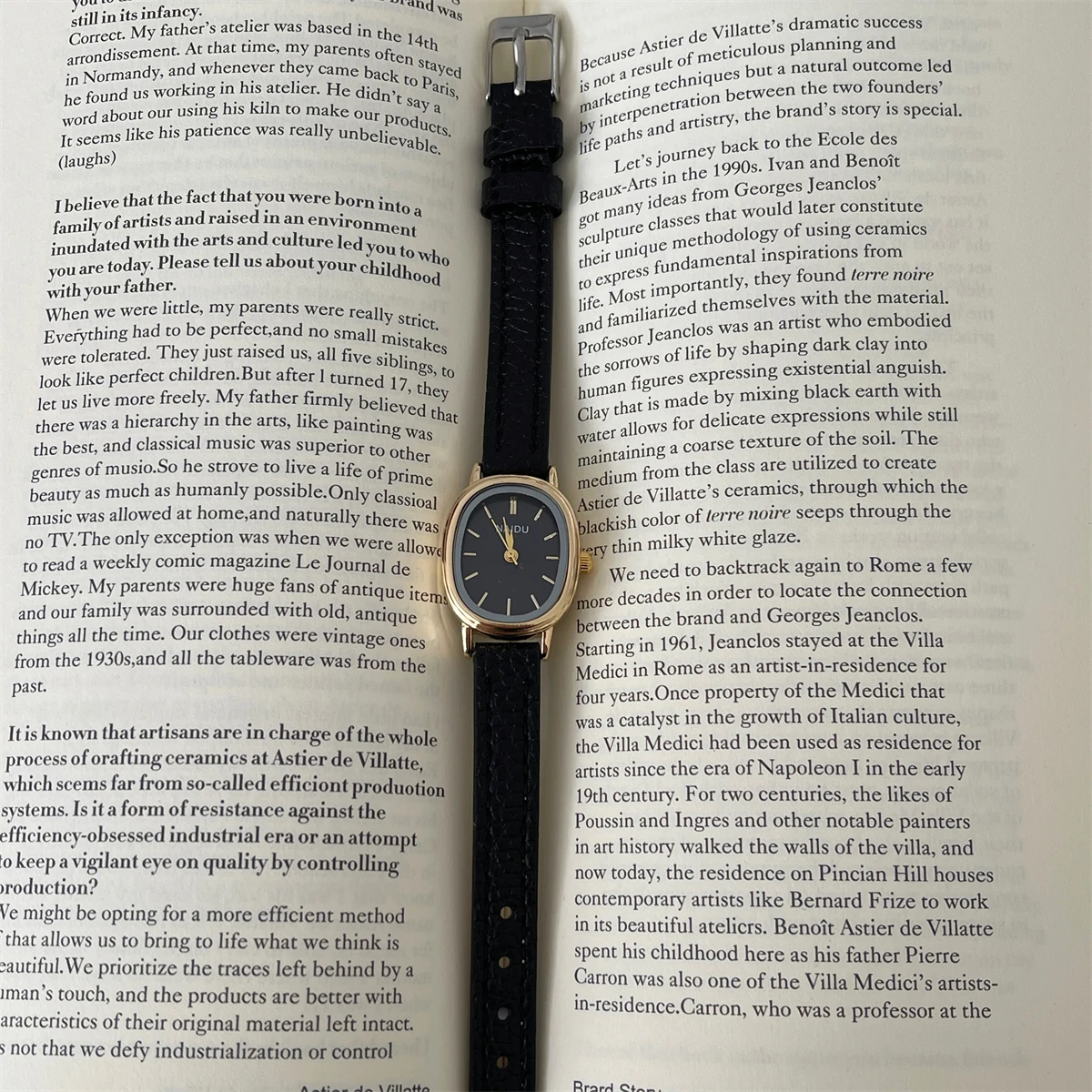 French retro high-value high school student luxury durable simple French oval watch for women New ladies watch original gift