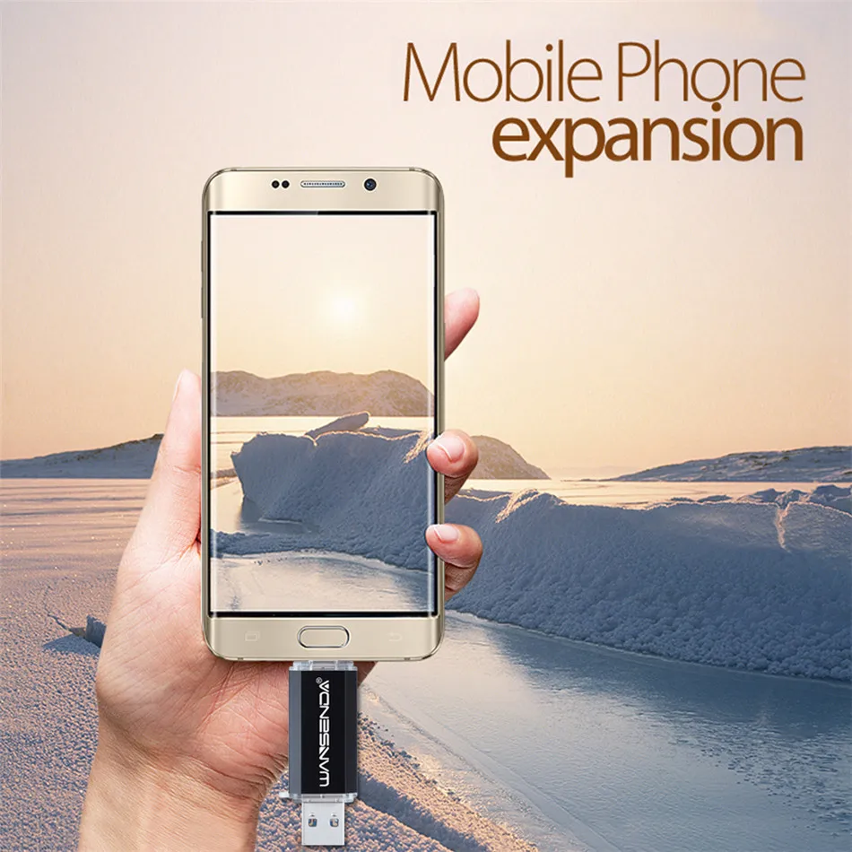 WANSENDA USB Type C Flash Drive 128GB 2-IN-1 USB-C High Speed Pendrive 512GB 256GB 64GB 32GB Thumbdrive for Type-C Mobile/PC