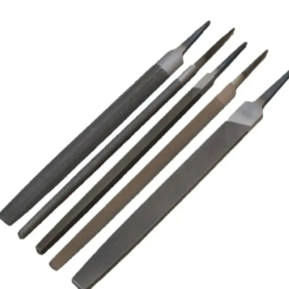 Metalworking Woodworking Industrial Steel File Set 5 Pieces 6-inch Flat File/Circular File/Half-Round File/Triangle File/Square