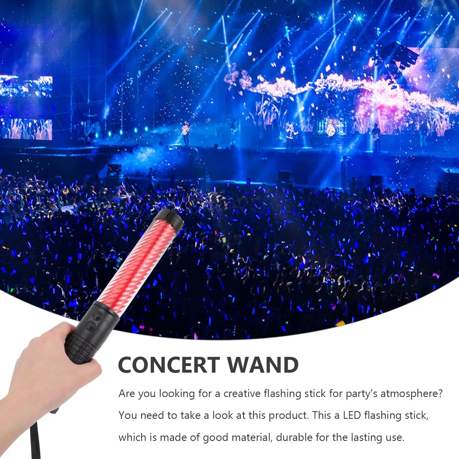 

Flashing LED Traffic Wand Plastic Lightweight Bright Handheld Safety Light Stick Emergency Signal Parking Guide Glow Stick