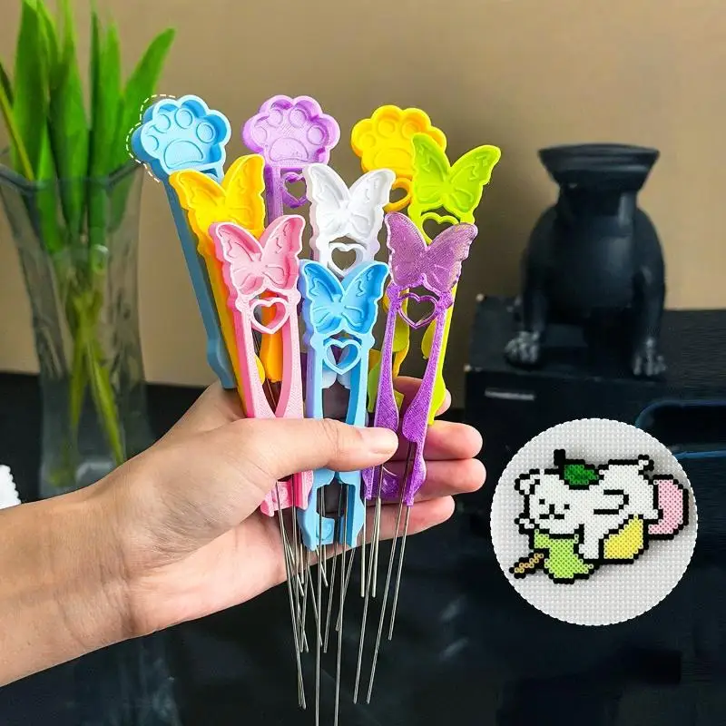 1個 DIY 多機能コラージュビーズクリップ 新型ポイントグリップコラージュビーズペン ハンドヘルドコラージュビーズツール