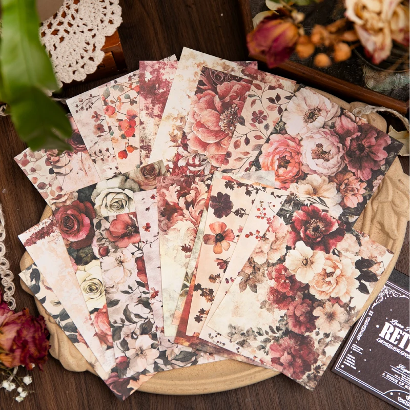 Journal GO 20sheets Vintage Material Paper DIY Decoration Pleasant Life Retro Paper Scrapbooking Junk Journal Materials
