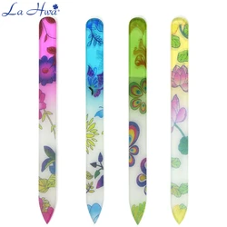 1pcs Glass Nail File Nail Shiner with Box Multicolor Flower Crystal Polishing Files Profressional Manicure Nail Art Accessories