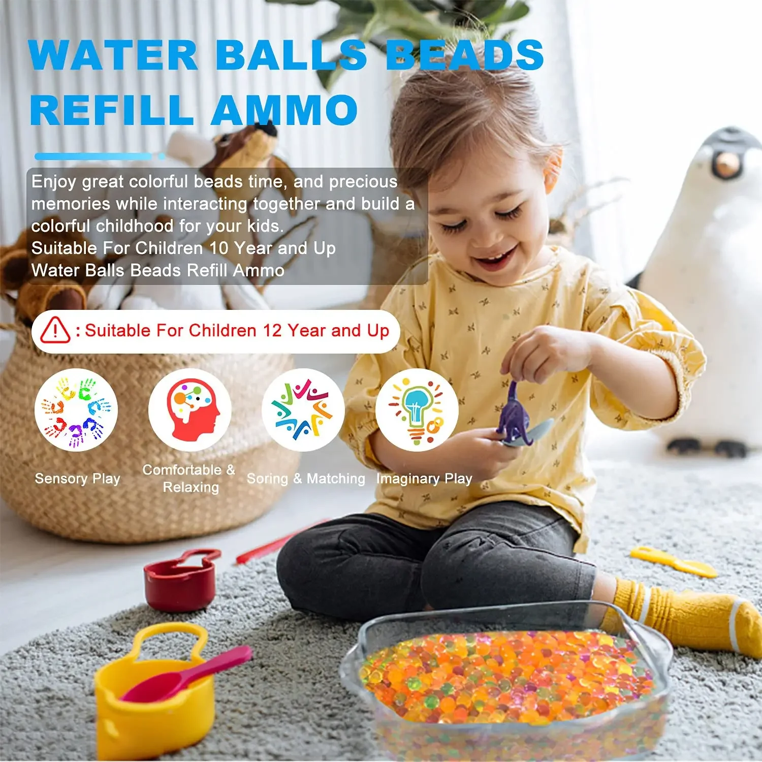 Gel Ball Water Bullet 120000pcs Refill Ammo 7-8mm Hydrogel Ball for Water Blaster Gun Toys Non-Toxic Water Balls Bullet