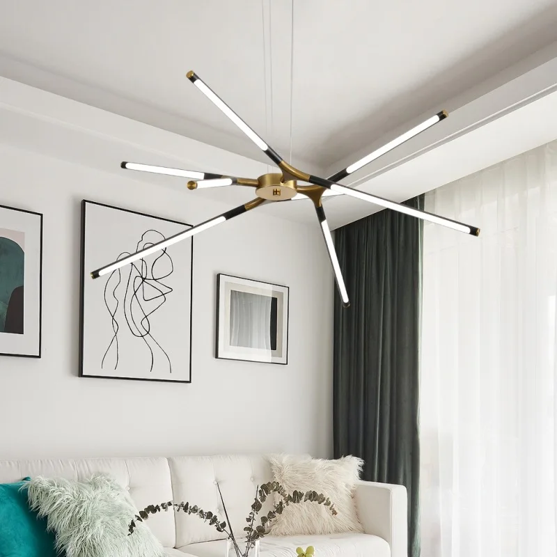 

Nordic plug-in LED branch dining room chandelier living room study artistic decoration lighting study room line pendant light