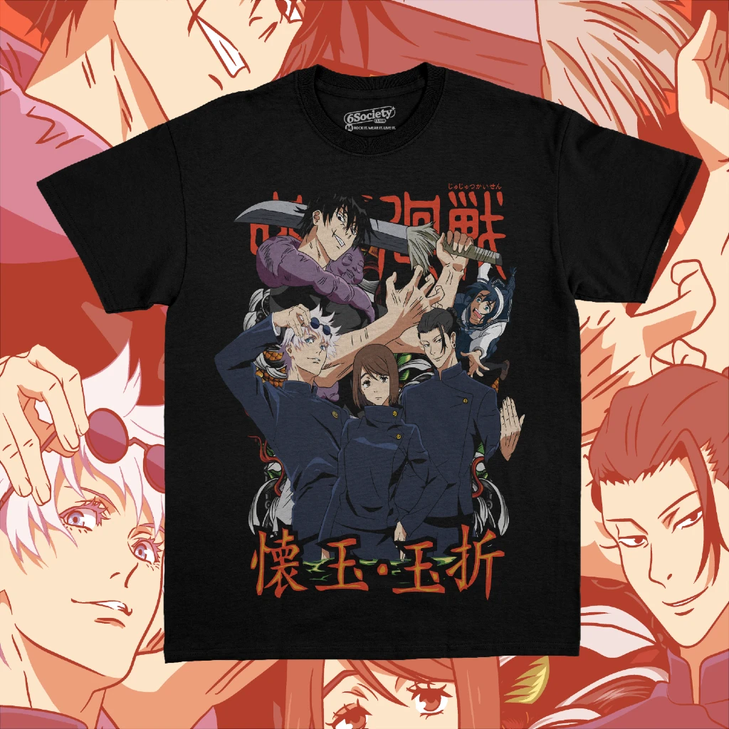 

Summer New Jujutsu Battle Anime High Quality Cotton T-shirt Family Edition Top Adult/Child Soft Loose Large Short Sleeve Cosplay