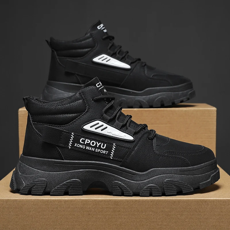 2026 Men's Fashion Sneakers Luxury Brand Short Boots Outdoor Thick Bottom Comfortable Anti Slip High Quality Motorcycle Boots