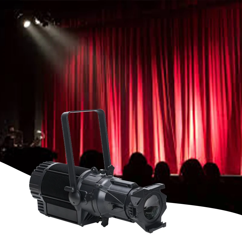 

300W White LED Leko Profile Spotlight Precise Beam Silent Fan 3000-5600K CCT DMX for Church Theater Studio & TV