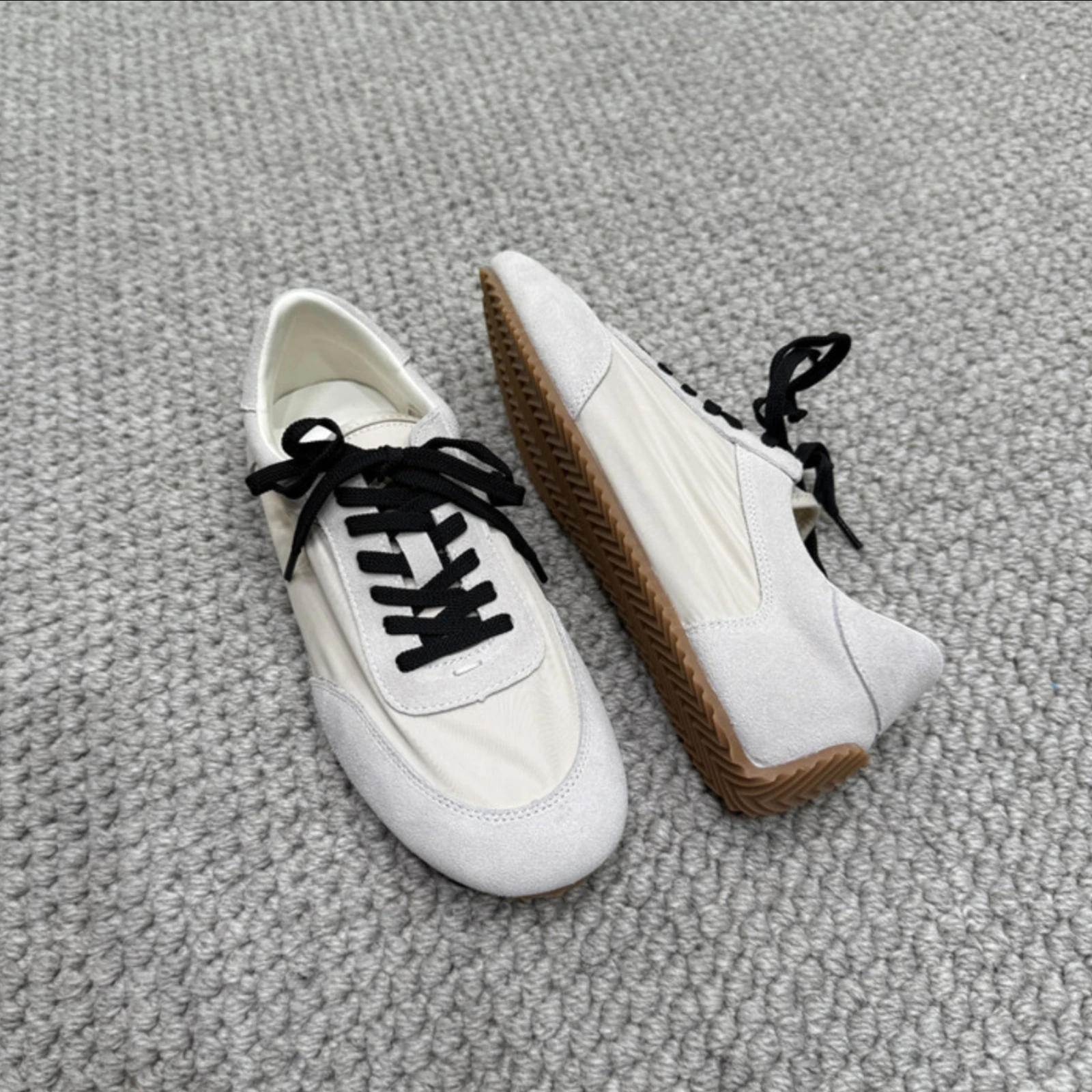 

Women's Flats Casual Color Sports Sneakers Cow Suede Leather High Quality Luxury Brand Round Toe Summer Breathable Lace Up Shoes