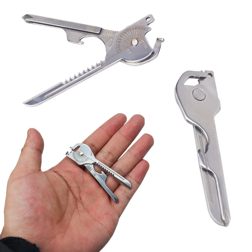 Pinza portachiavi pieghevole EDC multiutensile 6 in 1 con cacciavite apribottiglie per attrezzatura di sopravvivenza all'aperto