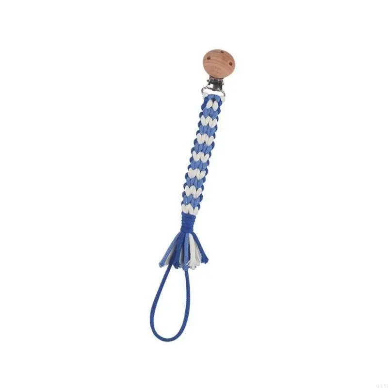 Baby Pacifier Clip Chain Hand Woven Newborns Teether Holder Rope Infants Teething Toy Strap Toy Organiser Rope