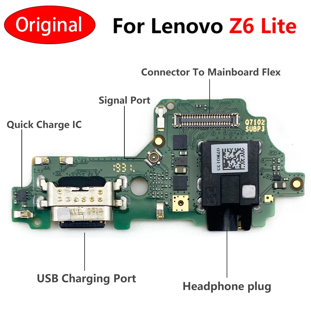 New USB Charger Port Flex Cable For Lenovo Z6 Lite Dock Charging Connector Board With Microphone