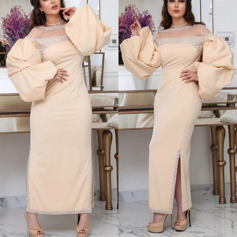 Customized es Elegant Bateall Sheath Cocktail Sequin Fold S Occasion Evening Gown birthday dress for women فساتين نسائيه س