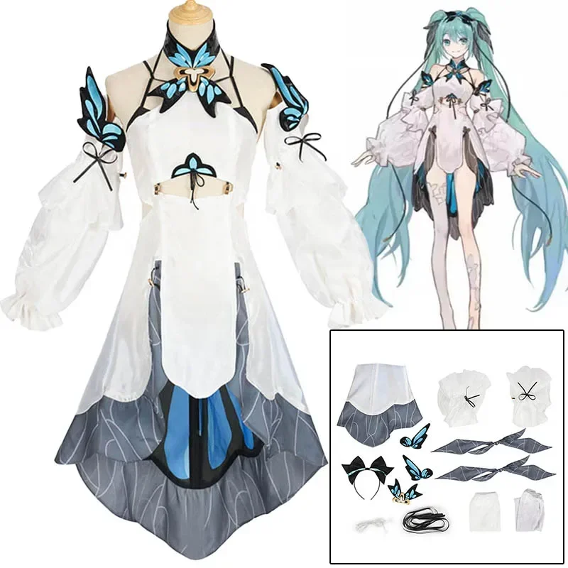 

Anime Miku Cosplay Costumes Chinese Style Butterfly Small Foreign Skirt Role Play Uniform Halloween Party Dressing For Women