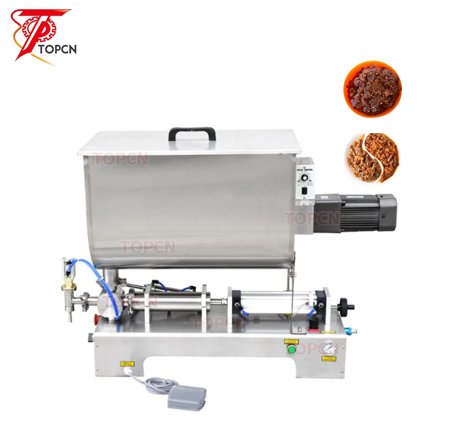 

Полуавтоматическая машина для смешивания и наполнения пасты с одной головкой, арахисовым маслом и карри, соусом чили