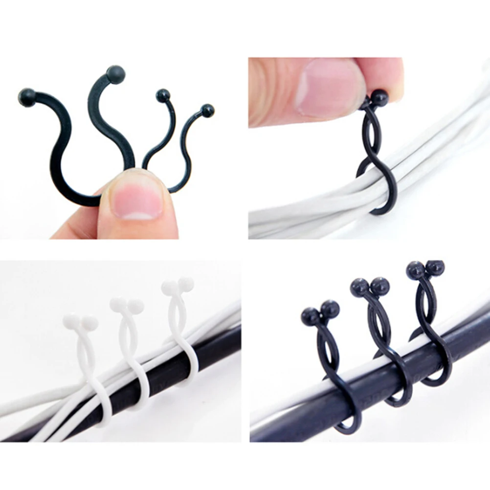 

150pcs Cable Clips Wire Organizer Black Cords Management Mini Winder Cord Holder Desk Tidy Home Office School Library Charging