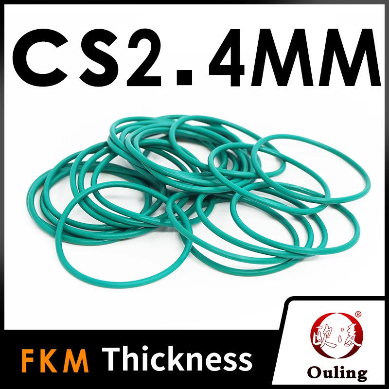 Thickness CS2.4mm Green FKM Fluorine Rubber O-rings Seals Gasket Washer Temperature Resistant Wear-Resistant Oring