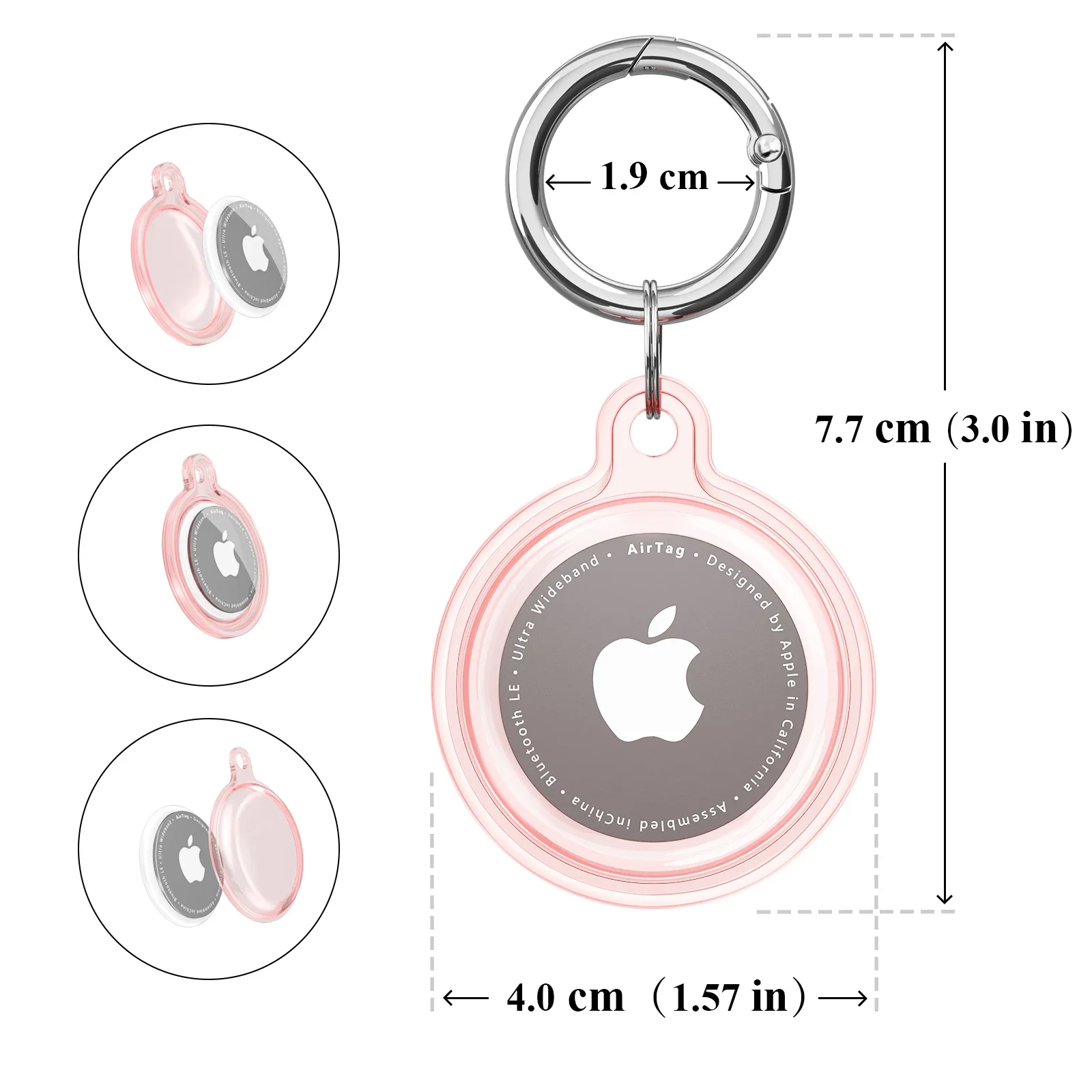 Waterdichte anti-verloren sleutelhangerhouder Transparant TPU-hoesje voor Apple Airtag Hond Kat Huisdierhalsband Sleutels Tracker Beschermende volledige dekking