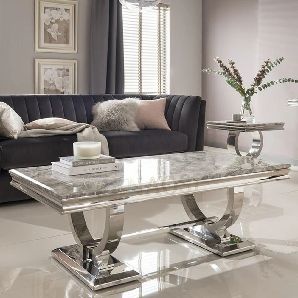 Sofa Set Furniture Living Room Modern Coffee Table Grey Marble Coffee Table Hot Sale Coffee Tables
