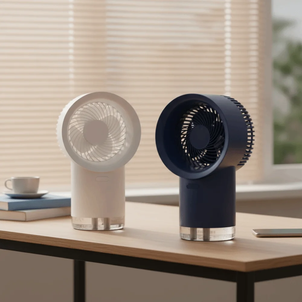 400ml Capacity Water Cooling Desk Fan Gentle Operation 3 Speed Selection Portable Fan USB Type C Charging Integrated Lighting
