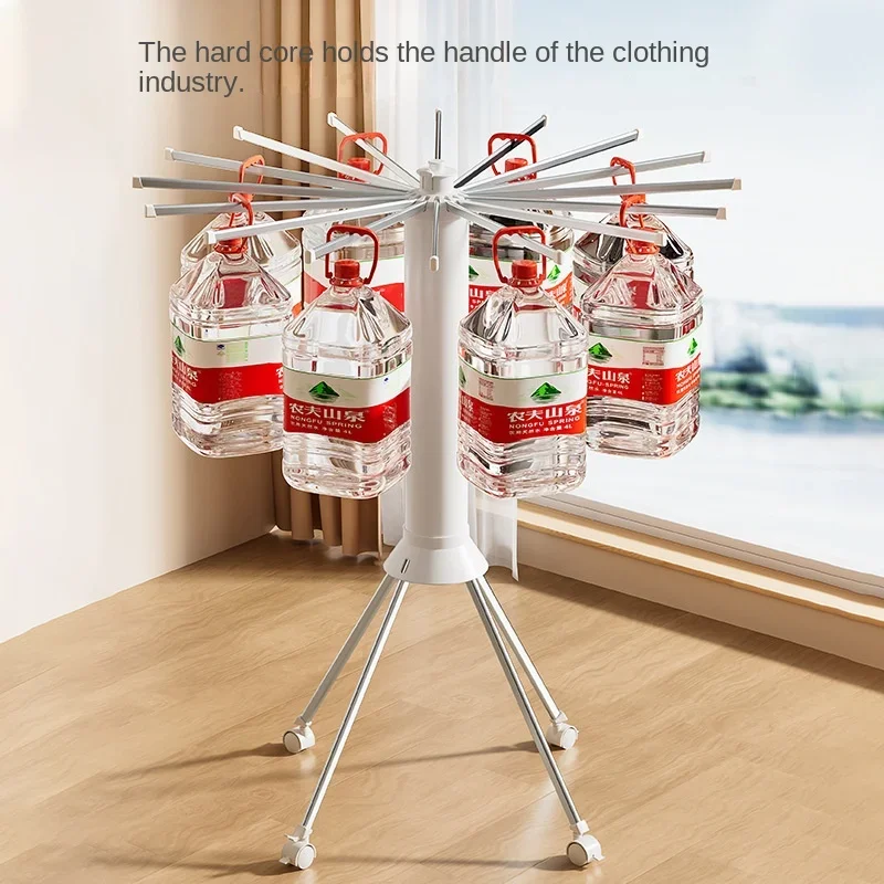 Foldable Drying Rack with Bold Octopus Arms and Wheels for Indoor and Balcony