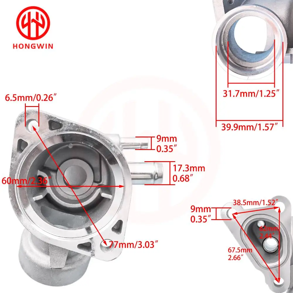 Engine Thermostat Housing Water Outlet OEM MD323232 For Mitsubishi Galant 2.4L 1999-2003 Magna/Verada 1996–2005 3.0L/3.5L V6