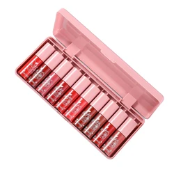 10 Pieces Pearlescent Lip Gloss Set Liquid Glaze Makeup Health Beauty