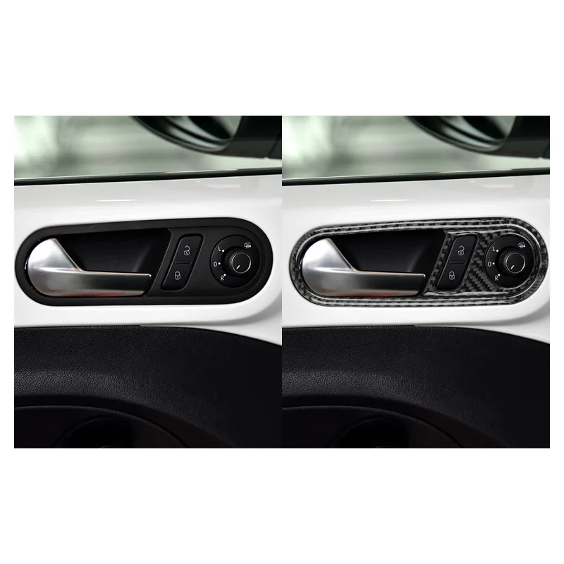 

For 12-19 Volkswagen Beetle Carbon Fiber Door Inner Handle Decoration Frame Car Interior Modification Accessories