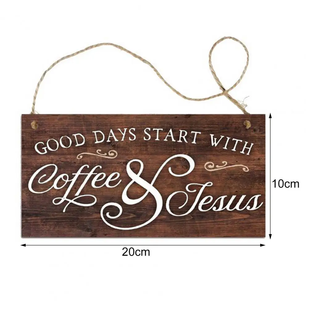 10*20cm Sign Plaque Decorative Smooth Edge Wooden Coffee Elements Door Pendant Vintage Style Club Sign For Kitchen Cafe Shop
