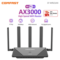 COMFAST WiFi6 MESH Router 2.4G&5GHz AX3000 Wireless Router Gigabit Port Powerful High Gain 5*5dBi Antenna WPA3 OFDMA MU-MIMO