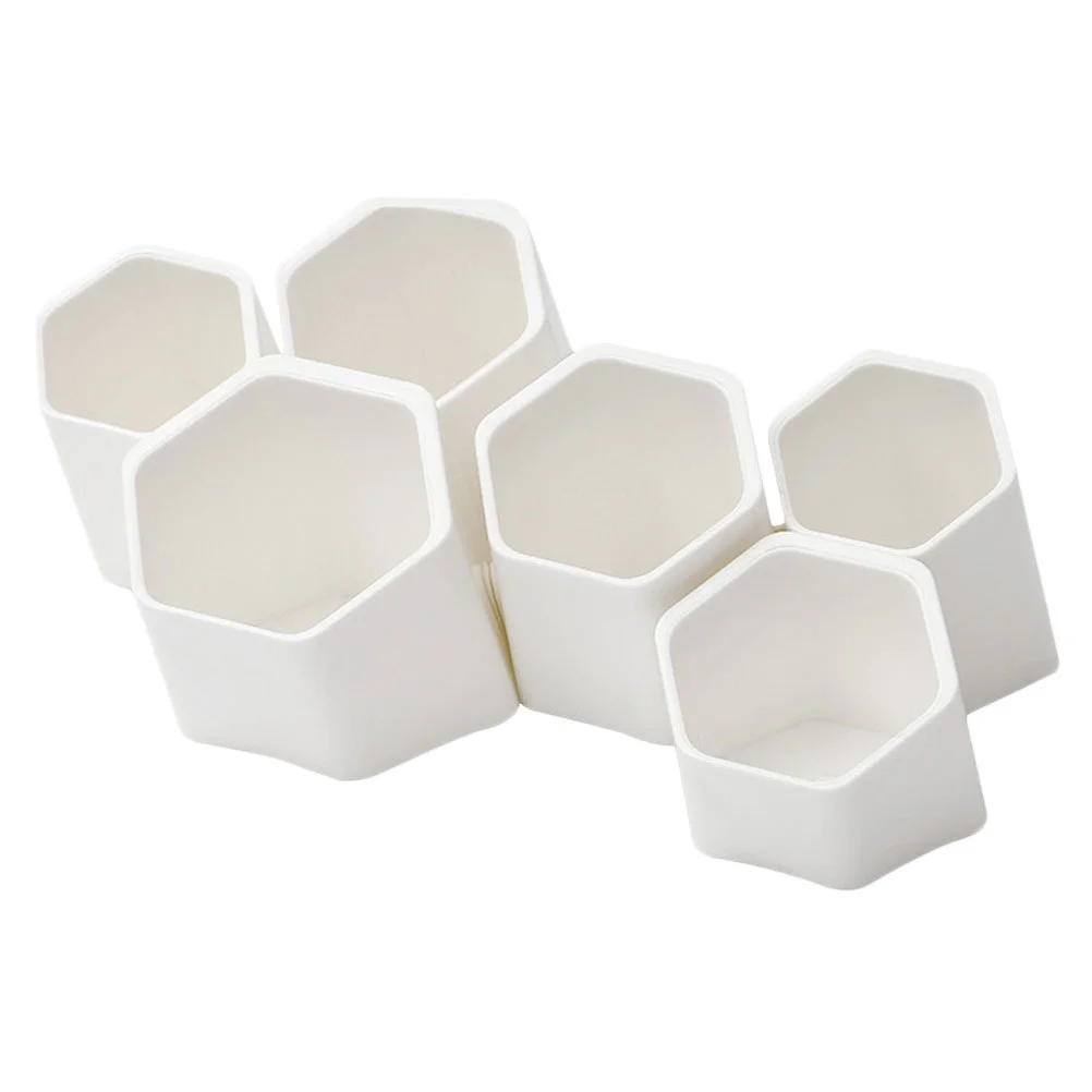 

6 Pcs Pen Storage Box Makeup Caddy Multi-function Holders Wall-mounted Container Students Plastic Desktop Brush Child