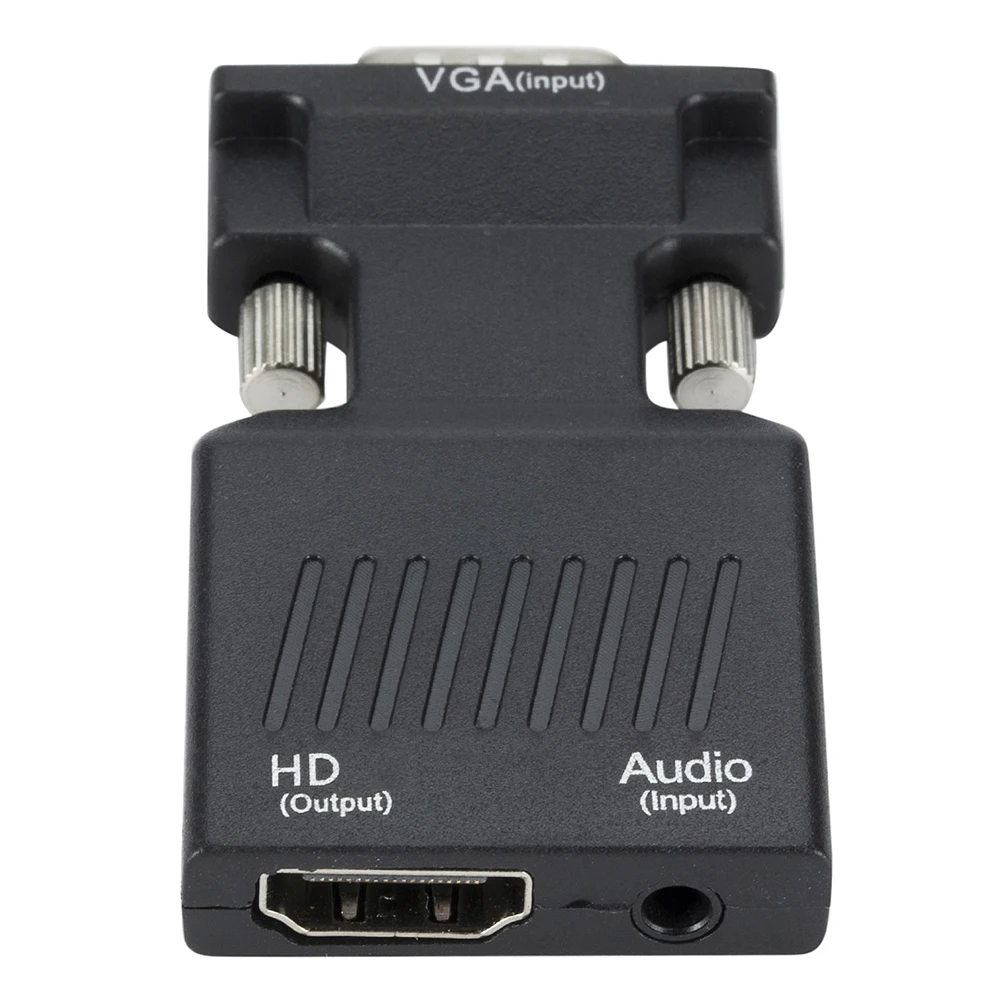 VGA To HDMI-Compatible Converter with 3.5mm Audio Conversion Cable 1080P FHD Video Output for Crisp and Clear Visuals and Sound