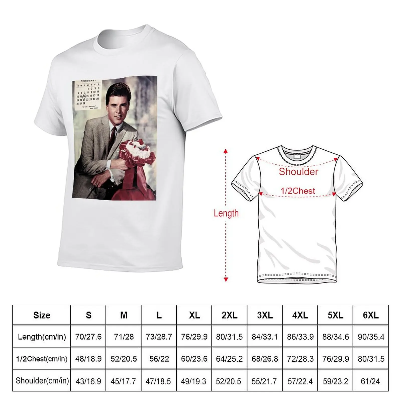 ريكي نيلسون عيد الحب 1961 تي شيرت القطن تي شيرت رجل 100% تي شيرت رجل القطن تي شيرت للرجل سليم تي شيرت مجسم #2