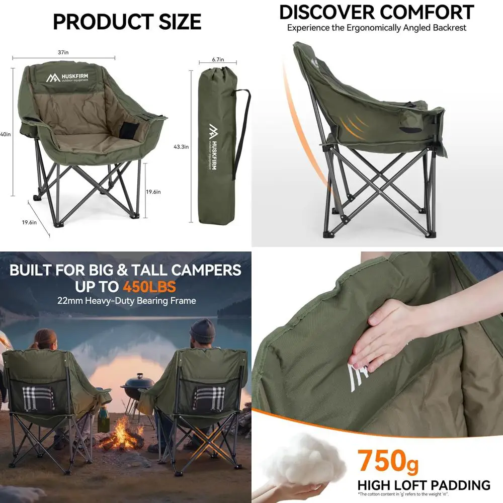 

Складное туристическое кресло повышенной прочности с подстаканником и сумкой-холодильником, грузоподъемность 204 кг, зеленое