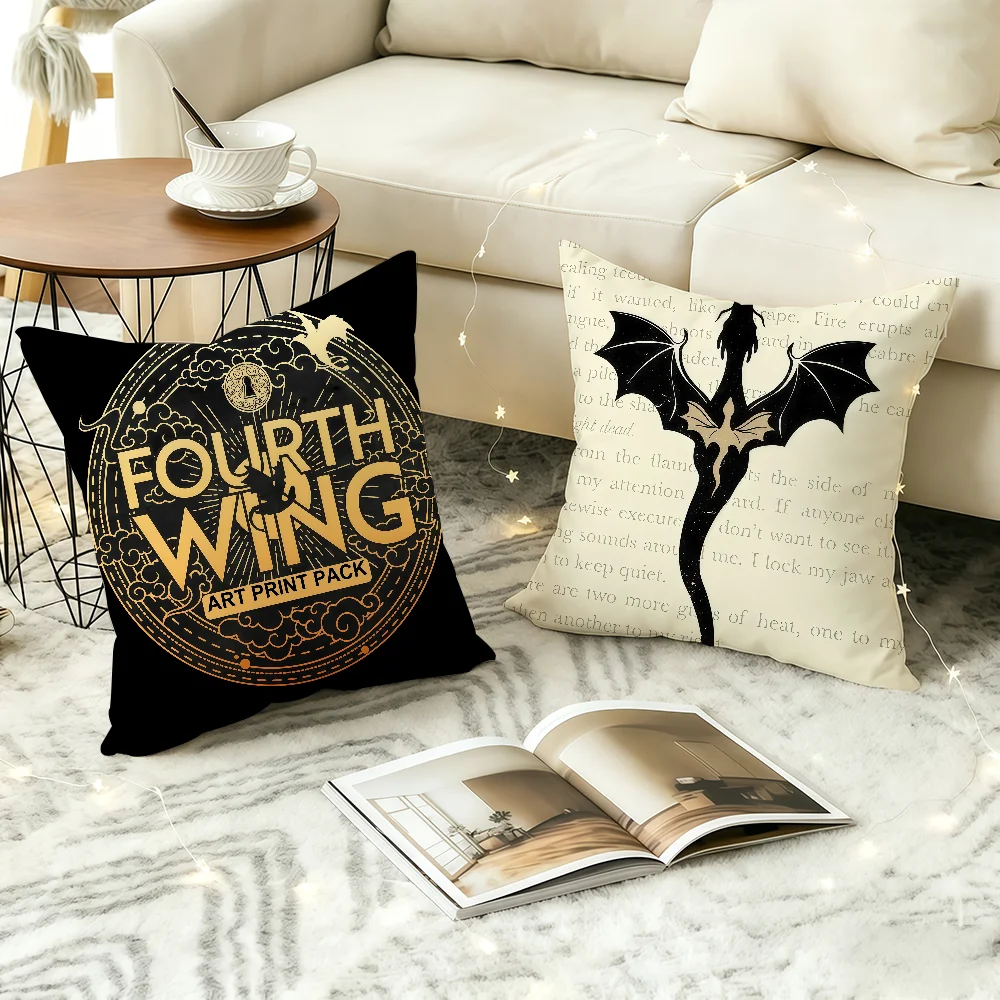 Novel F-Fourth Wing cushion cover Comfortable Decorative For Bedroom Living room Dormitory Picnic and Holiday Decoration