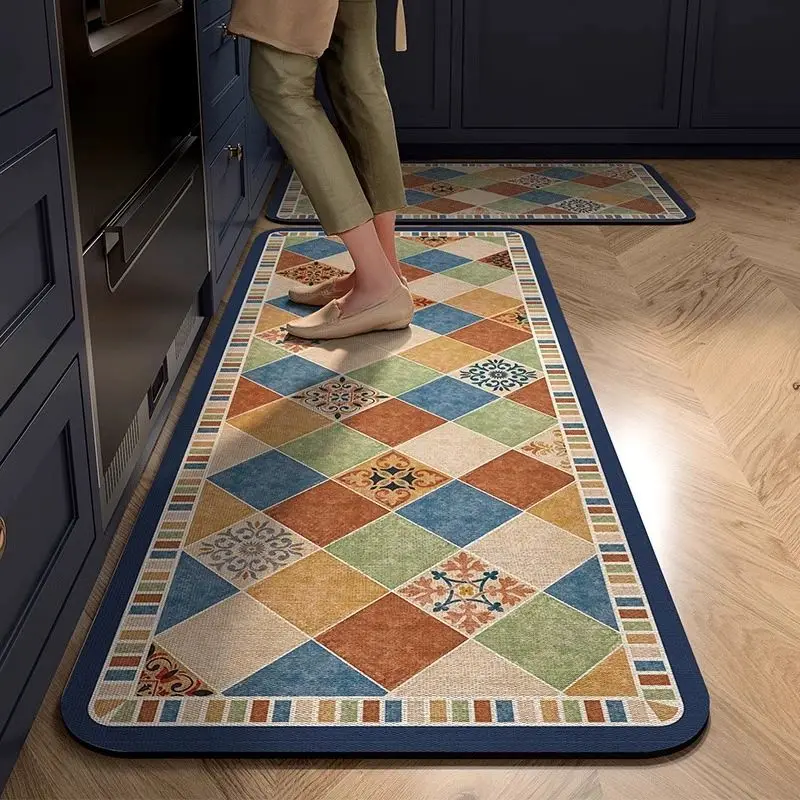 French Kitchen Floor Mat Home Diatomaceous Earth Oil Absorbing Water Absorbing Soft Cushion Door Mat Quick Drying Long Strip Rug