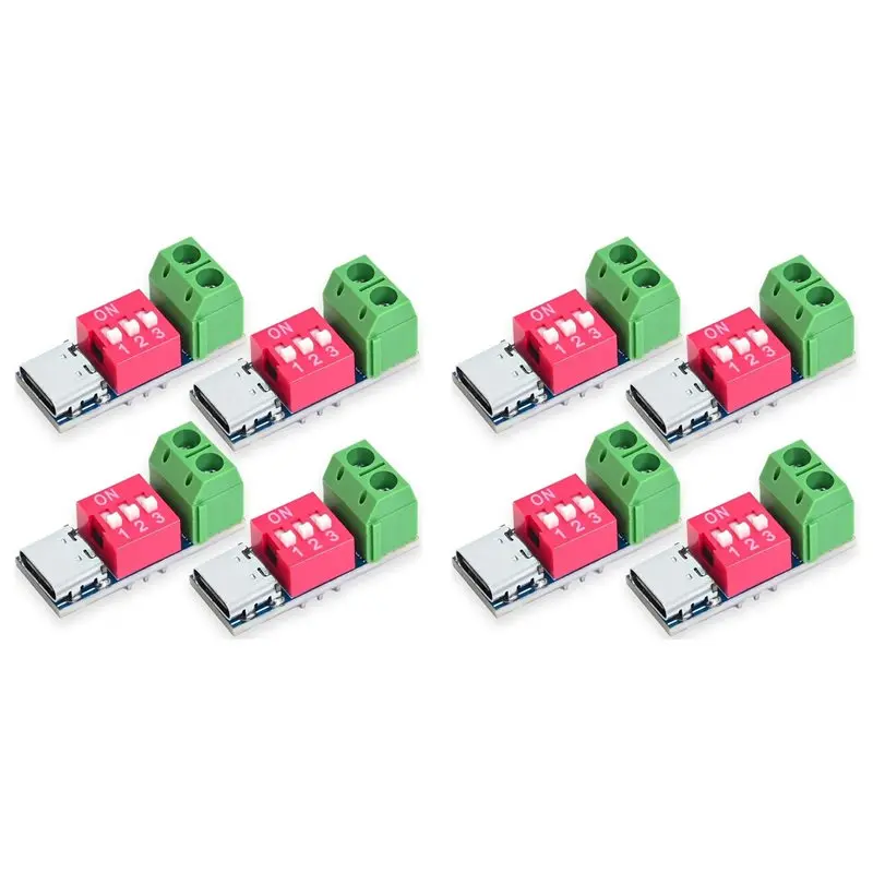 

Модуль-триггер A25I-USB-C PD для быстрой зарядки PD/QC, преобразователь USB Type-C в 12В, высокоскоростной выходной сигнал, 8 шт.
