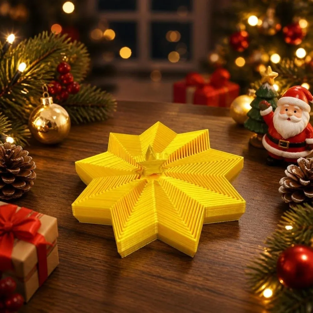 Spiral Octagonal Christmas Tree Spiral Stretching Relaxation Visual Illusion Hexagon 3D Printed Funny Whirling Spiral Ornaments