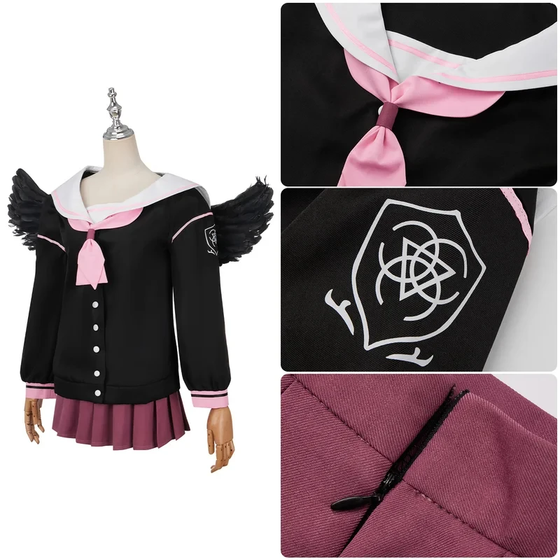 ABC123Blue Archive Shimoe Koharu Cosplay Costume Sailor Uniform Suit With Hat Wing Women Girl Halloween Party Outfit H5,j'8.k/4\ view 4