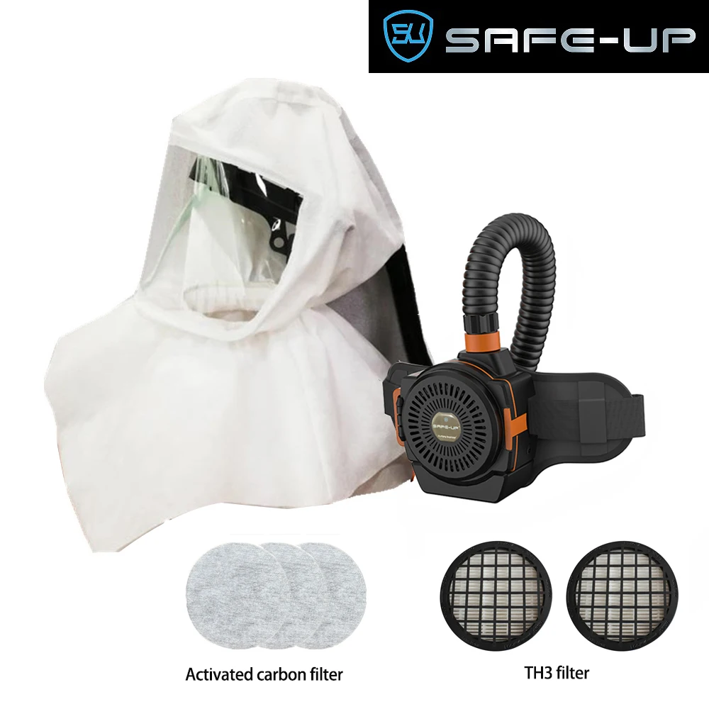 PAPRS Air Fed Mask Grinding Powered Air Purifying Hood Rechargeable Battery Full Face Protection Anti-Epidemic Respirator