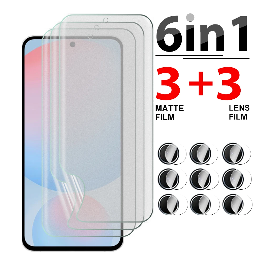 6in1 For Samsung Galaxy S24 FE S24FE Hydrogel Frosted film SamsungS24FE GalaxyS24FE 5G Screen protector Lens Camera Glass 6.7in